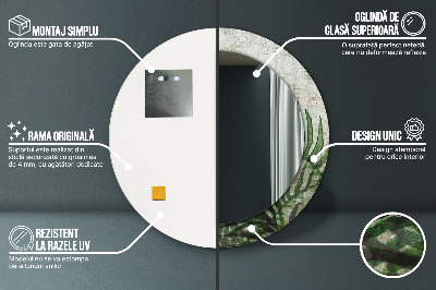 Bedrukte ronde spiegel Varenbladeren