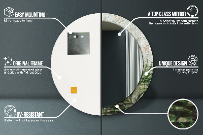 Bedrukte ronde spiegel Varenbladeren