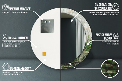 Bedrukte ronde spiegel Varenbladeren