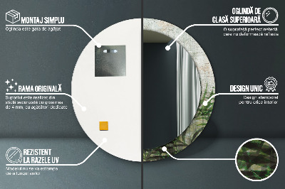 Bedrukte ronde spiegel Varenbladeren