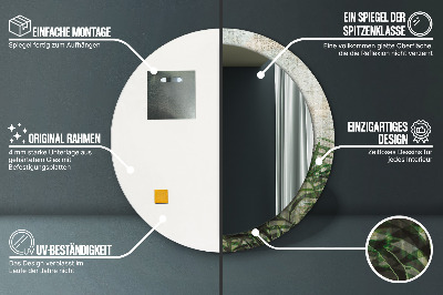 Bedrukte ronde spiegel Varenbladeren