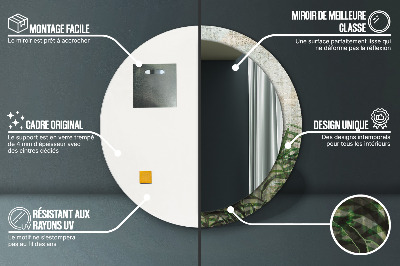 Bedrukte ronde spiegel Varenbladeren