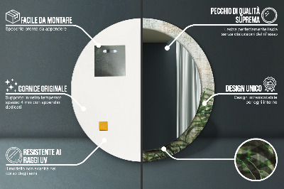 Bedrukte ronde spiegel Varenbladeren