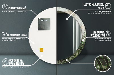 Bedrukte ronde spiegel Varenbladeren