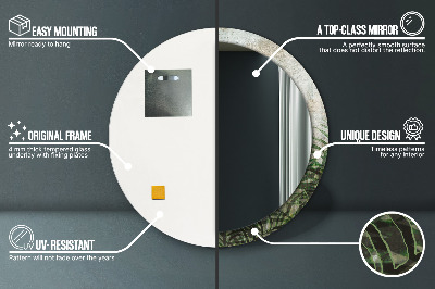 Bedrukte ronde spiegel Varenbladeren