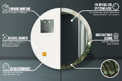 Bedrukte ronde spiegel Varenbladeren