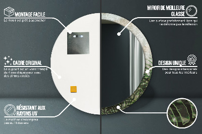 Bedrukte ronde spiegel Varenbladeren