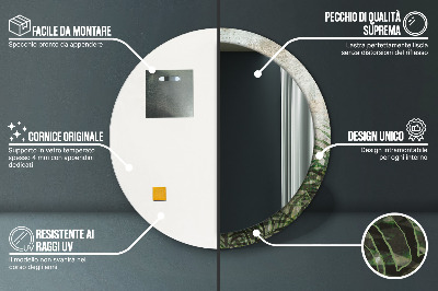 Bedrukte ronde spiegel Varenbladeren