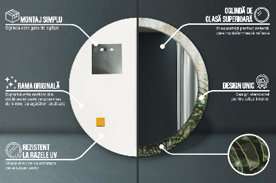 Bedrukte ronde spiegel Varenbladeren