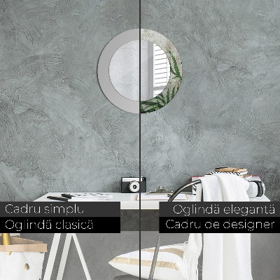 Bedrukte ronde spiegel Varenbladeren