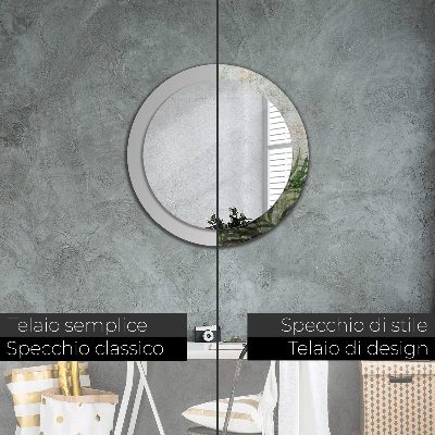 Bedrukte ronde spiegel Varenbladeren