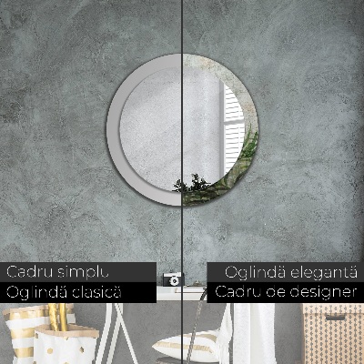 Bedrukte ronde spiegel Varenbladeren