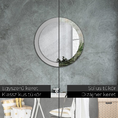 Bedrukte ronde spiegel Varenbladeren