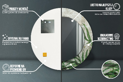 Bedrukte ronde spiegel Varenbladeren