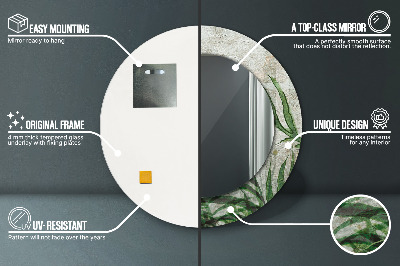 Bedrukte ronde spiegel Varenbladeren