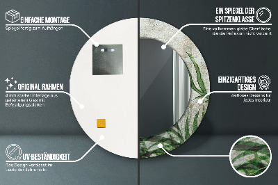 Bedrukte ronde spiegel Varenbladeren