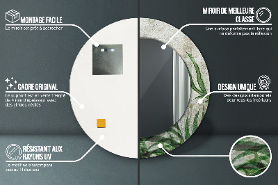 Bedrukte ronde spiegel Varenbladeren