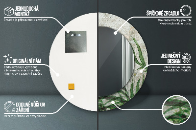 Bedrukte ronde spiegel Varenbladeren