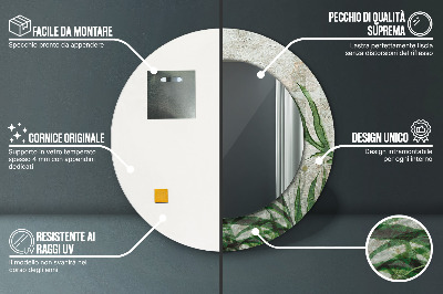 Bedrukte ronde spiegel Varenbladeren