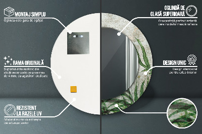 Bedrukte ronde spiegel Varenbladeren