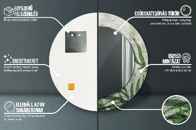 Bedrukte ronde spiegel Varenbladeren