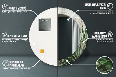 Bedrukte ronde spiegel Varenbladeren