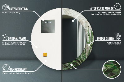 Bedrukte ronde spiegel Varenbladeren