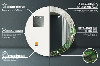 Bedrukte ronde spiegel Varenbladeren