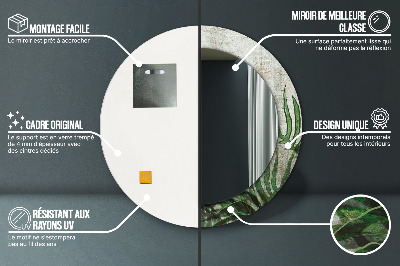 Bedrukte ronde spiegel Varenbladeren