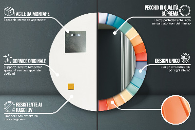 Ronde spiegel met decoratie Radiale concentrische strepen