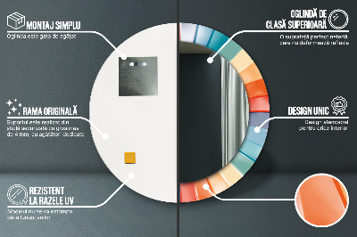 Ronde spiegel met decoratie Radiale concentrische strepen