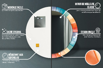 Ronde spiegel met decoratie Radiale concentrische strepen