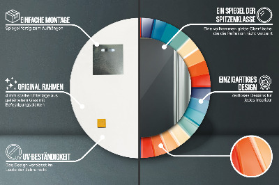 Ronde spiegel met decoratie Radiale concentrische strepen