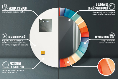 Ronde spiegel met decoratie Radiale concentrische strepen