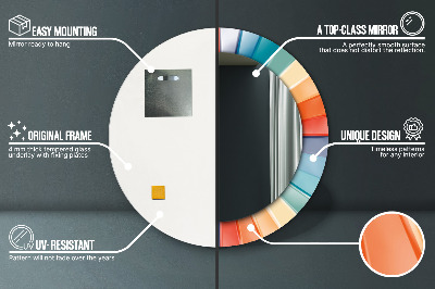 Ronde spiegel met decoratie Radiale concentrische strepen