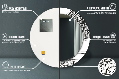 Bedrukte ronde spiegel Graffitipatroon