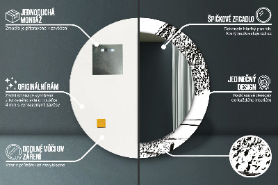 Bedrukte ronde spiegel Graffitipatroon
