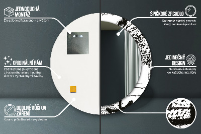 Bedrukte ronde spiegel Graffitipatroon