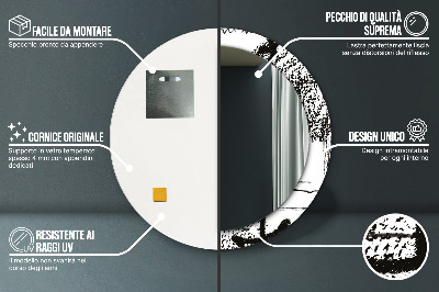 Bedrukte ronde spiegel Graffitipatroon