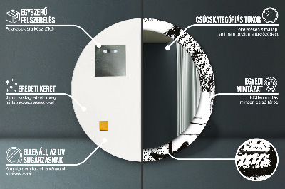 Bedrukte ronde spiegel Graffitipatroon