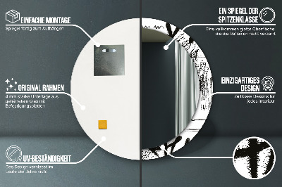 Bedrukte ronde spiegel Graffitipatroon