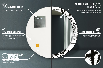 Bedrukte ronde spiegel Graffitipatroon