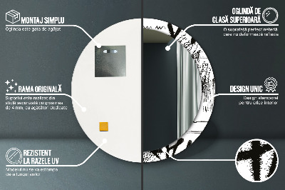 Bedrukte ronde spiegel Graffitipatroon