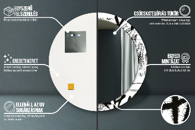 Bedrukte ronde spiegel Graffitipatroon