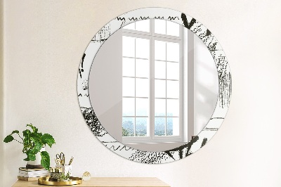 Bedrukte ronde spiegel Graffitipatroon