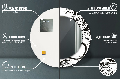 Bedrukte ronde spiegel Graffitipatroon