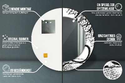 Bedrukte ronde spiegel Graffitipatroon