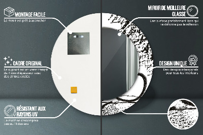 Bedrukte ronde spiegel Graffitipatroon