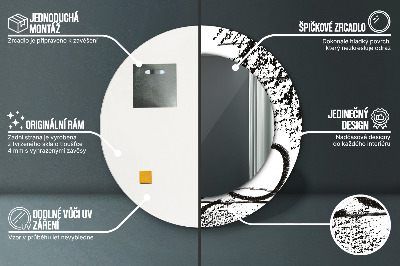 Bedrukte ronde spiegel Graffitipatroon