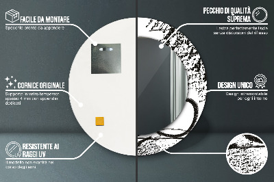 Bedrukte ronde spiegel Graffitipatroon